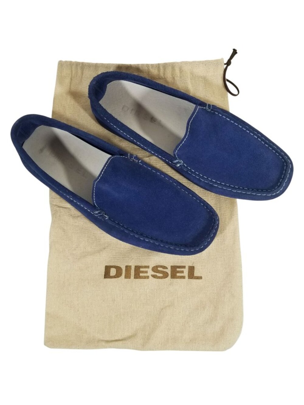 Diesel Blue Suede Loafers Slip-Ons